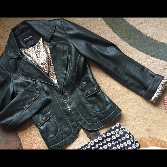 Beautiful hunter/oliveGreen genuine leather jacket - Picture 4 of 4